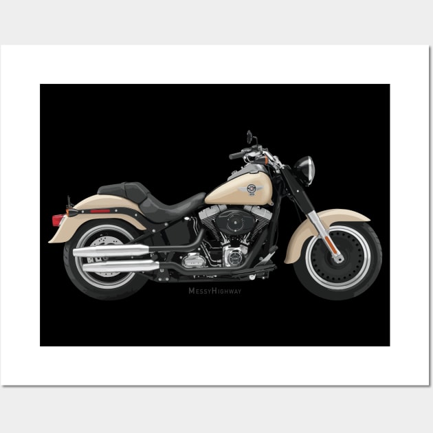 Harley-Davidson Fat Boy Lo beige, s Wall Art by MessyHighway